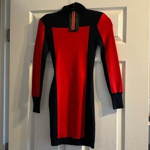 Balmain black and red dress